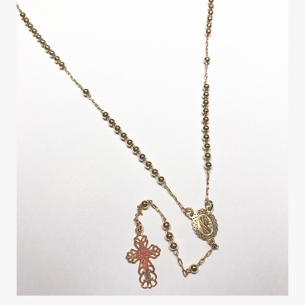 Gold plated Rosary necklace
